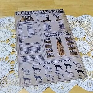 Belgian Malinois Information  thin metal sign, new